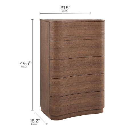 Mirae 5-Drawer Curved Dresser Chest by Modway HouseOfZazla