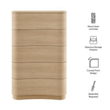 Mirae 5-Drawer Curved Dresser Chest by Modway