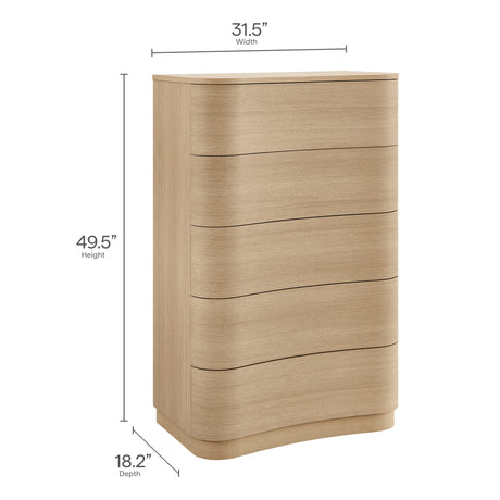 Mirae 5-Drawer Curved Dresser Chest by Modway HouseOfZazla