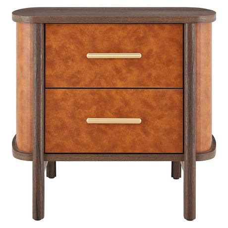 Coralie 2-Drawer Curved Vegan Leather Nightstand by Modway HouseOfZazla