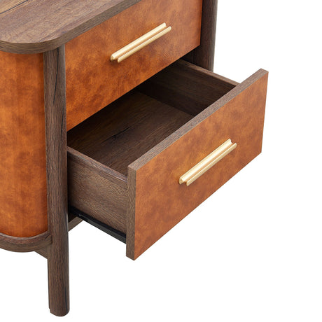 Coralie 2-Drawer Curved Vegan Leather Nightstand by Modway HouseOfZazla