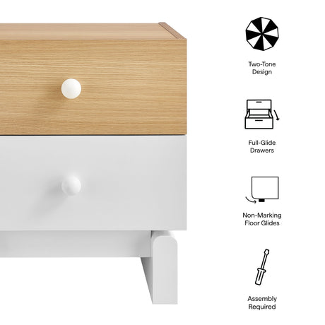 Nolia 2-Drawer Color Block Nightstand by Modway HouseOfZazla