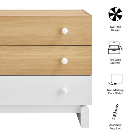 Nolia 3-Drawer Color Block Dresser by Modway HouseOfZazla