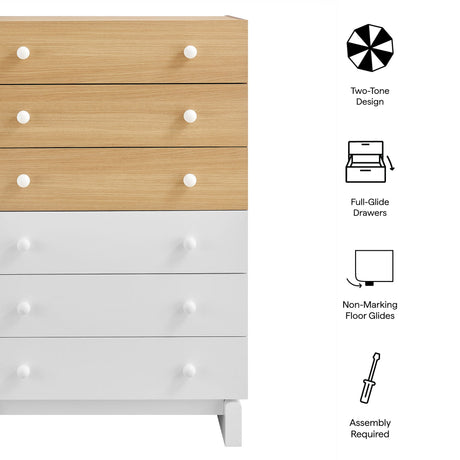 Nolia 6-Drawer Color Block Dresser Chest by Modway HouseOfZazla