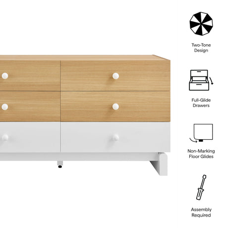 Nolia 6-Drawer Color Block Dresser by Modway HouseOfZazla
