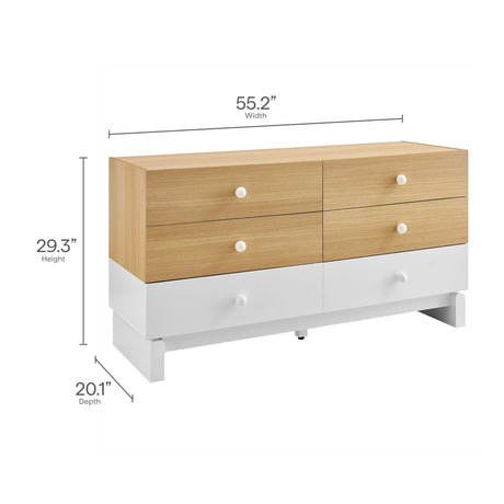 Nolia 6-Drawer Color Block Dresser by Modway HouseOfZazla