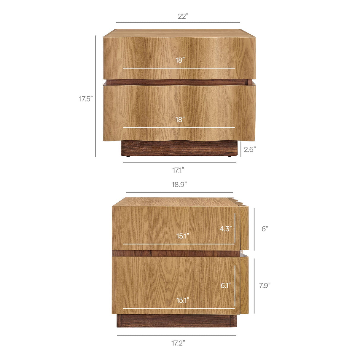 Isola 2 Drawer Nightstand by Modway