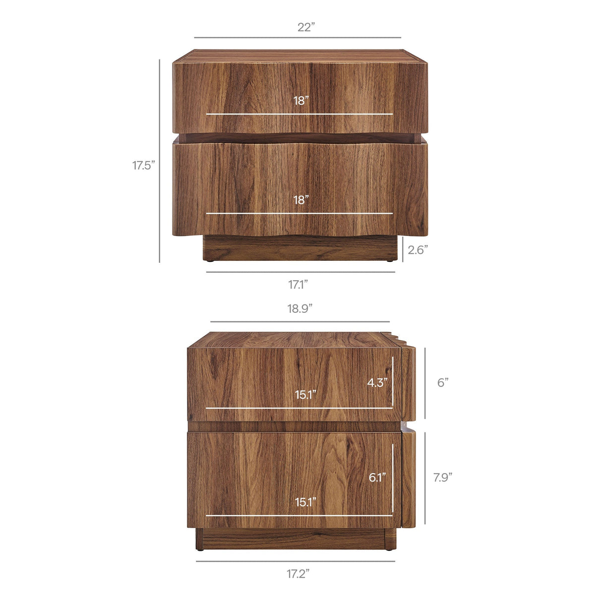 Isola 2 Drawer Nightstand by Modway
