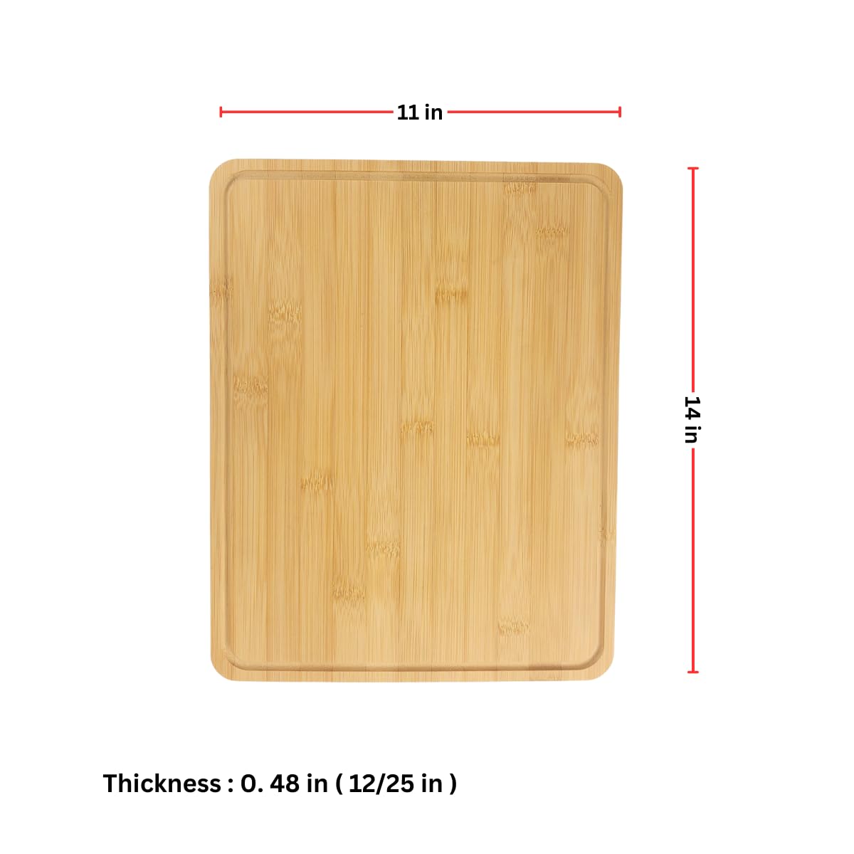 (Set of 10) 14"X11" Thick Sturdy Bulk Plain Bamboo Serving Tray, Chopping Board with Juice Groove for Customized, Personalized Engraving Purpose Invisioncorp