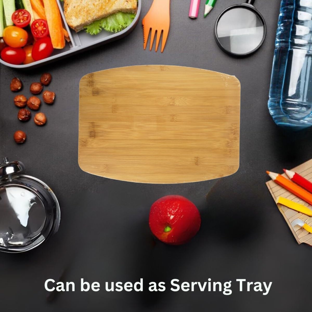 (Set of 12) 12"X9" Round Edge Bulk Plain Bamboo Serving Cutting Boards for Customized, Personalized Engraving Purpose (Without Handle) Invisioncorp