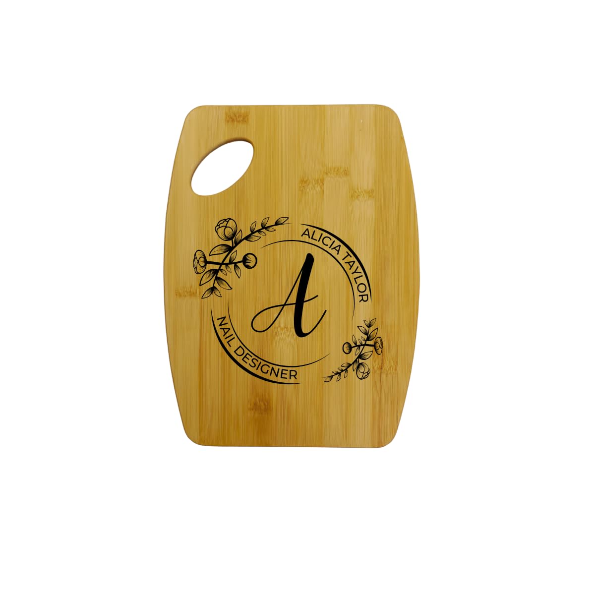 (Set of 12) 12"x9" Round Edge Bulk Plain Bamboo Charcuterie, Serving Tray, Chopping, Cutting Board for Customized Engraving Gifts (With Handle) Invisioncorp