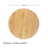 (Set of 6) 15" Round Bulk Plain Bamboo Cheese, Pizza Cutting Serving Board for Customized, Personalized Engraving Purpose, Wholesale Premium Bamboo Board Invisioncorp