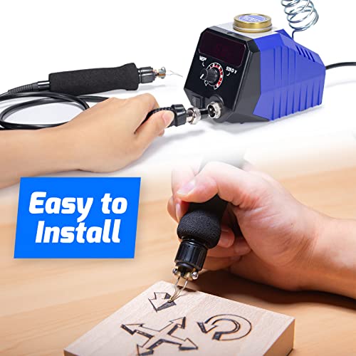 (WEP 939D-V Wood Burning Kit 250-750℃/482-1382℉Adjustable Wood Burning Tool with Detachable Pen, 20 Wood burner Tips, WoodBurning Pen Holder Suitable WEP