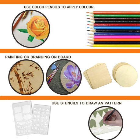 (Wood Burning Kit, 110 Pieces Wood Burning Tool with Adjustable Temperature 200~420°C, Professional Wood Burner Pen for Embossing Carving Soldering PETUOL