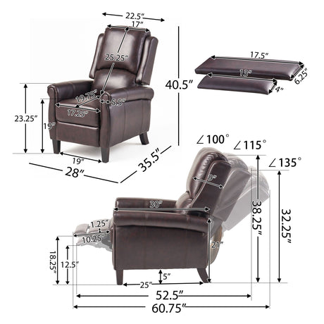 Memphis Standard Recliner Club Chair - Burgundy HouseOfZazla
