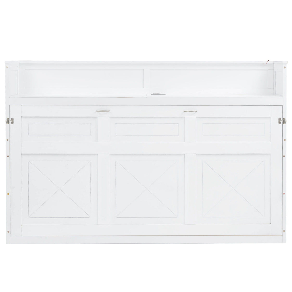 Murphy Bed With Desk, LED Light And USB Charging Station