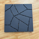 Stone Style Patio Deck Tiles For Porch (Set of 44) - Gray