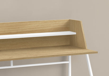Computer Desk for Home Office with Marble Look and Storage Shelves HouseOfZazla