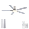 Flush Mount Ceiling Fans With LED Light And Remote Control, 5 Blades HouseOfZazla