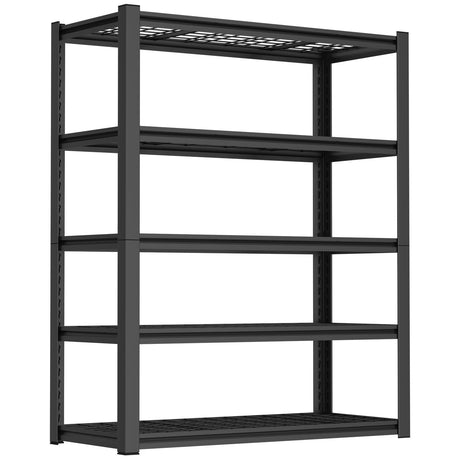 Garage Storage Rack, 5 Layer Adjustable Shelving Unit For Warehouse - Black HouseOfZazla