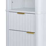 Tall Bathroom Storage Cabinet With Adjustable Shelves And 1 Drawer & Door