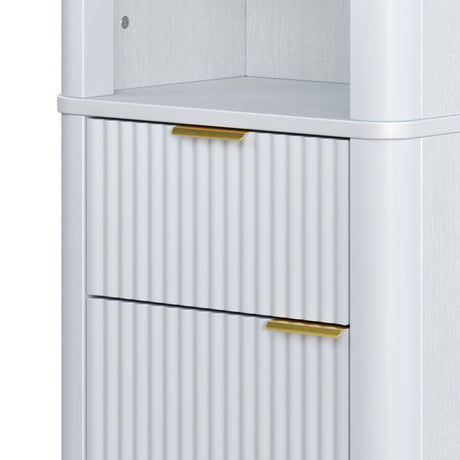Tall Bathroom Storage Cabinet With Adjustable Shelves And 1 Drawer & Door HouseOfZazla