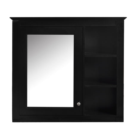 Bathroom Vanity With Medicine Cabinet, Royal Mirror Cabinet, Modern Bathroom Storage Cabinet With 2 Soft Closing Doors And 4 Drawers HouseOfZazla