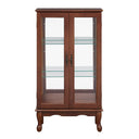 Curio Cabinet Lighted Curio Diapaly Cabinet With Adjustable Shelves And Mirrored Back Panel, Tempered Glass Doors (3 Tier), (E26 Light Bulb Not Included) HouseOfZazla