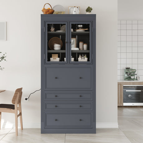 TOPMAX 36 x 16.5 x 78 Inch Freestanding Kitchen Pantry Storage Cabinet HouseOfZazla