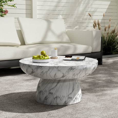 MGO Faux Marble Coffee Table for Indoor and Outdoor Use HouseOfZazla