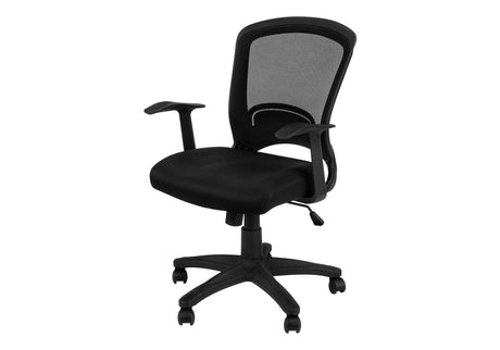 Office Chair, Adjustable Height, Swivel, Ergonomic, Armrests, Mesh - Black HouseOfZazla