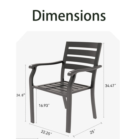 VRSHWO Iron Terrace Dining Chairs Set of 2 - Black HouseOfZazla