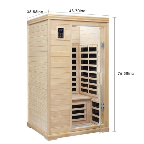 2 Person Far Infrared Hemlock Indoor Sauna Room - Natural HouseOfZazla