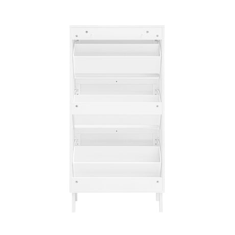 Modern Rattan 3 Door Shoe Rack Cabinet for Entryway HouseOfZazla