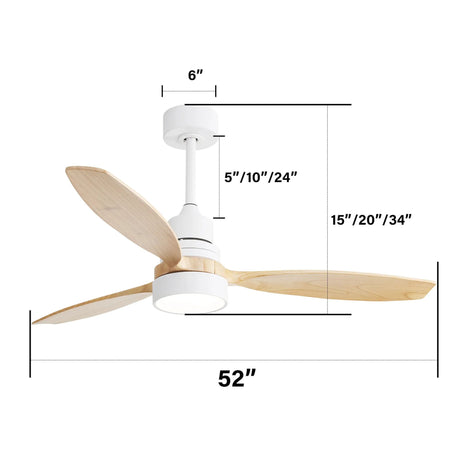 Indoor Ceiling Fan with Dimmable LED Light, 6-Speed Remote, Reversible Blades HouseOfZazla