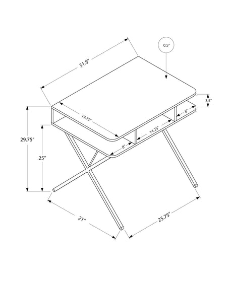 Computer Desk For Home Office, Laptop, Storage Shelves, Modern Convenient Design - White HouseOfZazla