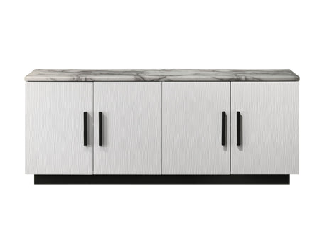 Matilda Cabinet Console Table with White Faux Marble Top HouseOfZazla