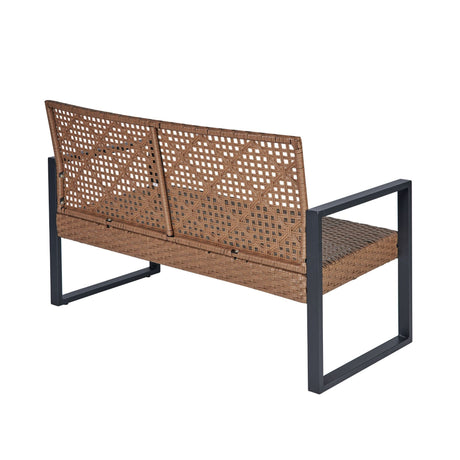 4 Piece Patio Furniture Set With Acacia Wood Table Top And Cushions HouseOfZazla