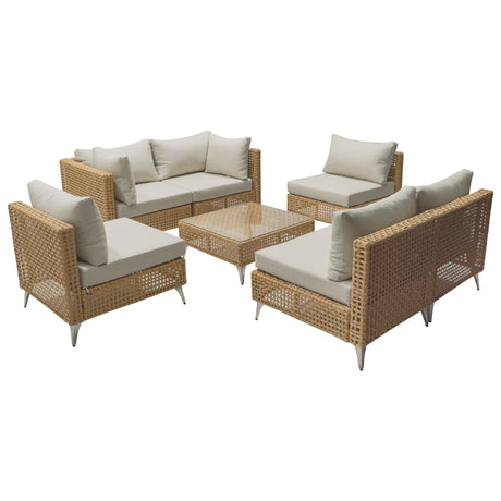 K&K 7-Piece Wicker Patio Furniture Set HouseOfZazla