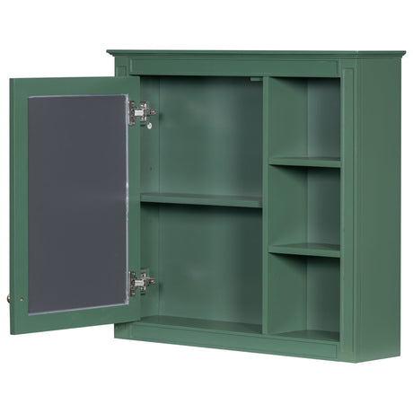 Bathroom Vanity With Medicine Cabinet, Royal Mirror Cabinet, Modern Bathroom Storage Cabinet With 2 Soft Closing Doors And 4 Drawers HouseOfZazla
