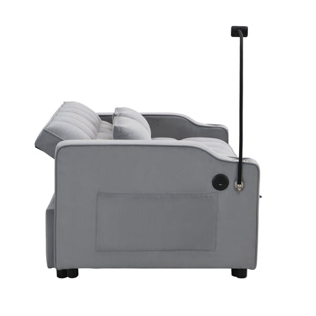 Modern Velvet Loveseat Futon Sofa Couch with Pullout Bed HouseOfZazla
