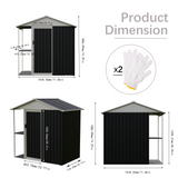 6 x 4 Ft Outdoor Storage Shed with Rack