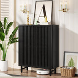 6 Tier Shoe Cabinet With Louvered Doors