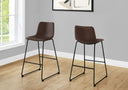 Bar Height Office Chair with Curved Backrest and Leather-Look Upholstery HouseOfZazla