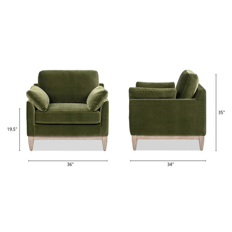 Pasadena - Wide Modern Farmhouse Accent Arm Chair - Olive Green HouseOfZazla