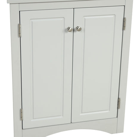 Triangle Bathroom Storage Cabinet With Adjustable Shelves, Freestanding Floor Cabinet For Home Kitchen HouseOfZazla