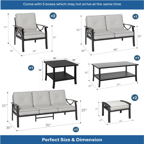 Patio Furniture Set with Coffee Table and Cushions for Backyard HouseOfZazla