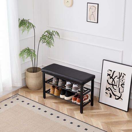Shoe Bench With Cushion, Storage Seat For Entryway HouseOfZazla