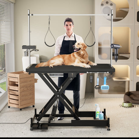 Super Deluxe Electric Pet Grooming Table, Height Adjustable HouseOfZazla