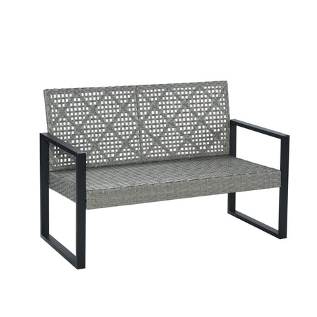4 Piece Patio Furniture Set With Acacia Wood Table Top And Cushions HouseOfZazla
